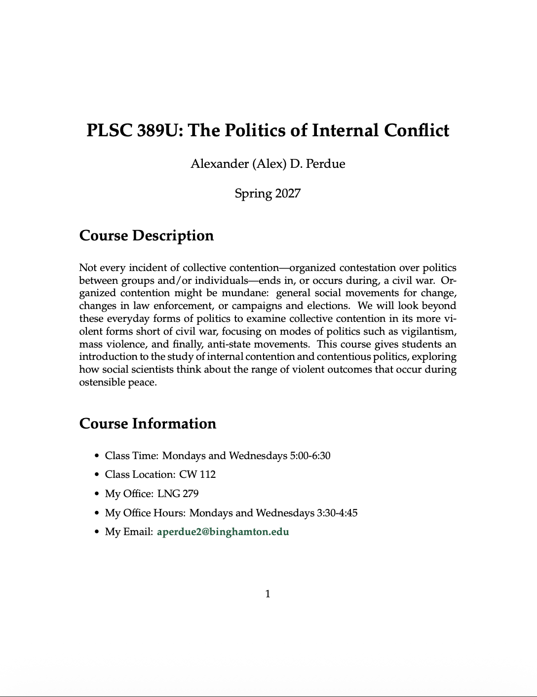 Internal Conflict Title Page